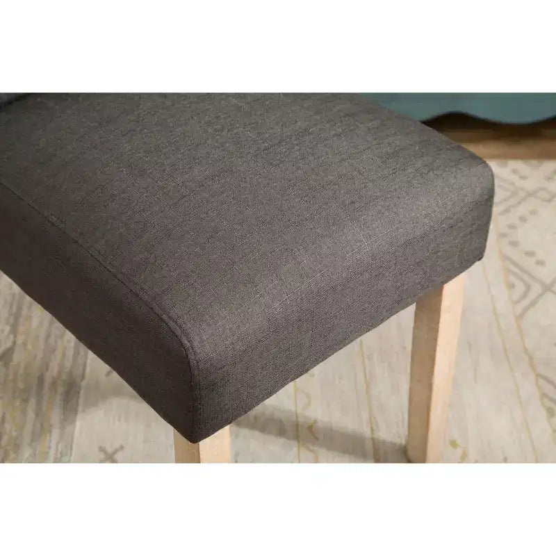 Chaise de salle à manger Parsons capitonnée en bois massif, anthracite, lot de 2