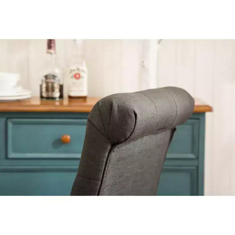 Chaise de salle à manger Parsons capitonnée en bois massif, anthracite, lot de 2
