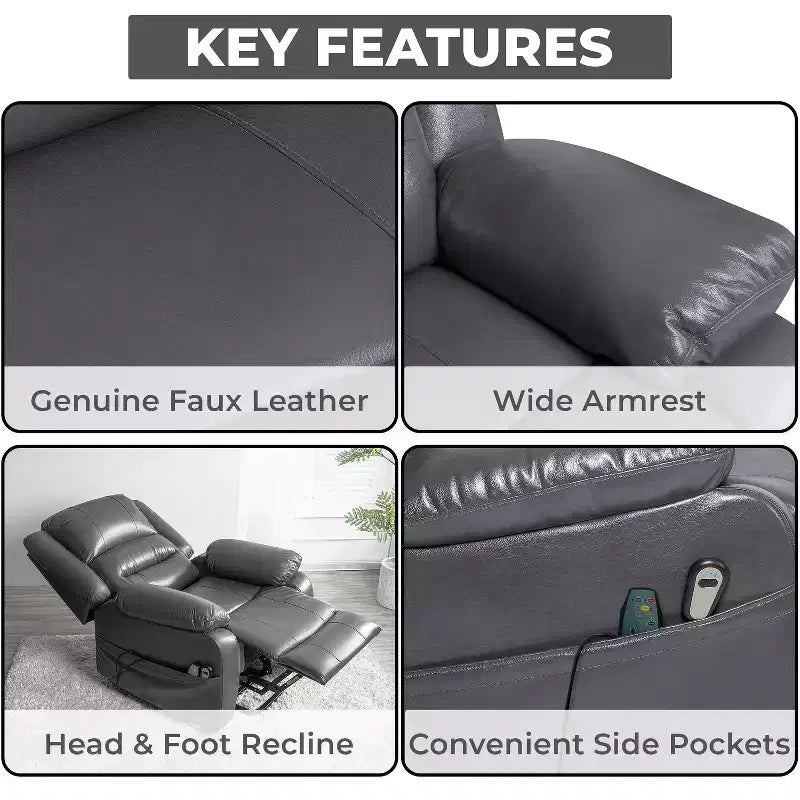 Fauteuil inclinable releveur électrique clouté