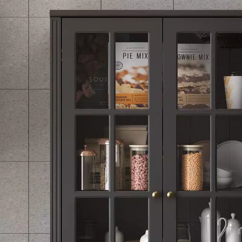 Vitrine bibliothèque avec porte vitrée et tiroirs de 80 cm de large