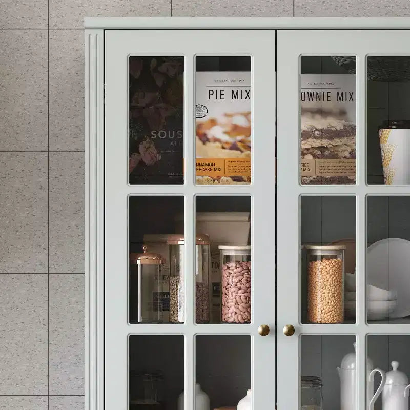 Vitrine bibliothèque avec porte vitrée et tiroirs de 80 cm de large