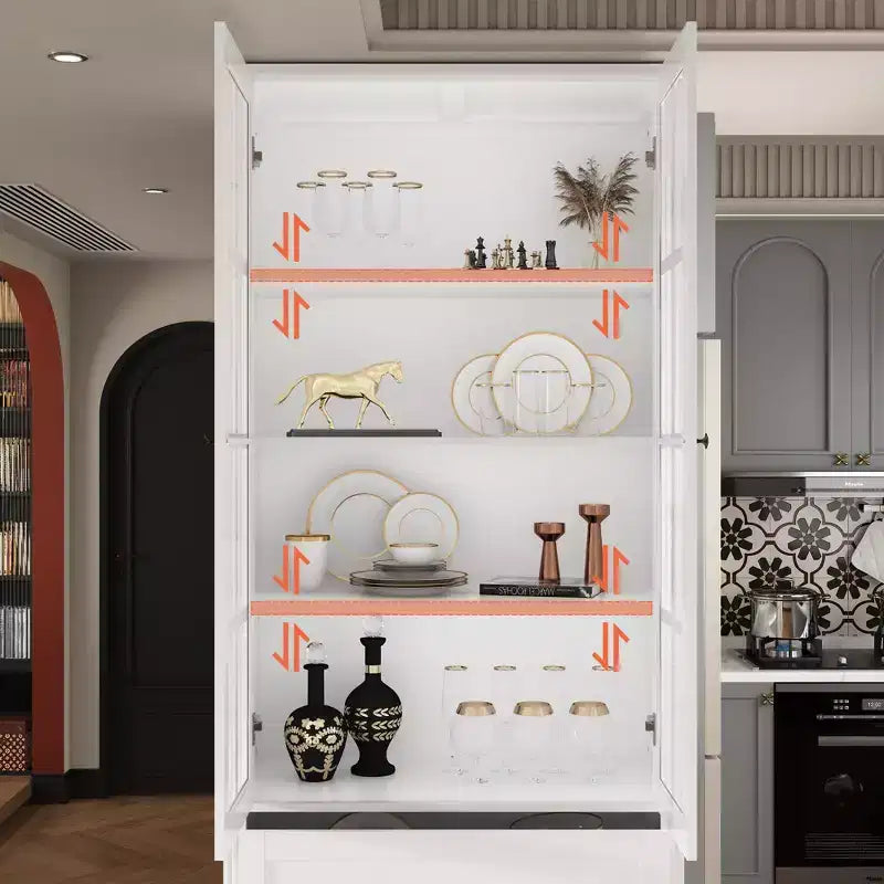 Vitrine bibliothèque avec porte vitrée et tiroirs de 80 cm de large
