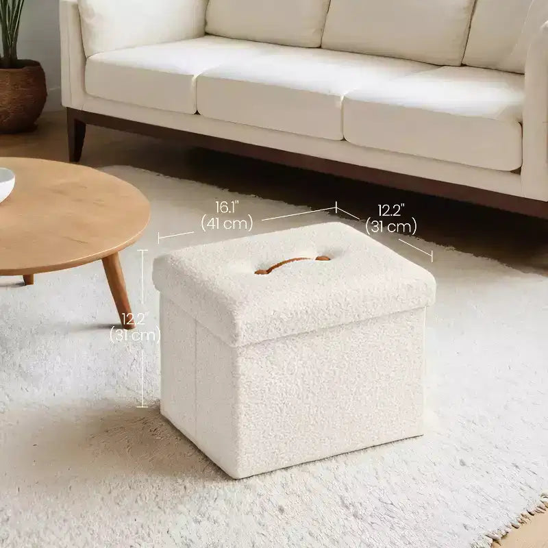 Petit pouf de rangement pliant avec espace de rangement dissimulé