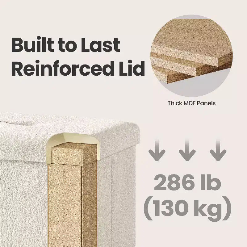 Petit pouf de rangement pliant avec espace de rangement dissimulé