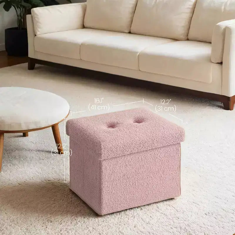 Petit pouf de rangement pliant avec espace de rangement dissimulé