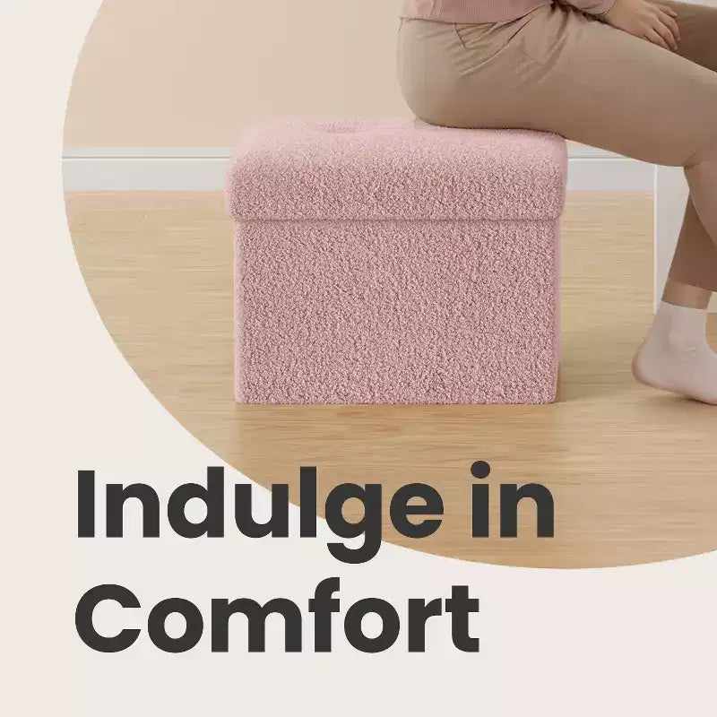 Petit pouf de rangement pliant avec espace de rangement dissimulé