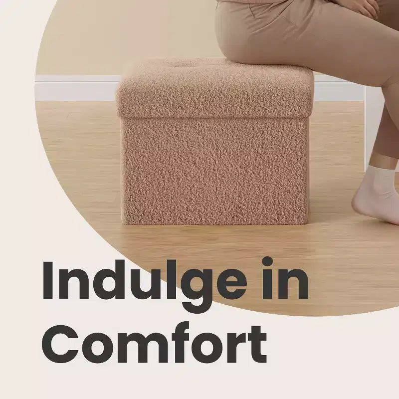 Petit pouf de rangement pliant avec espace de rangement dissimulé