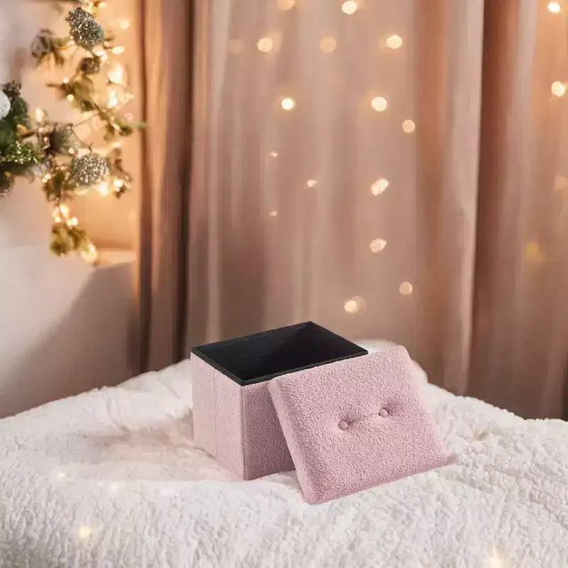 Petit pouf de rangement pliant avec espace de rangement dissimulé