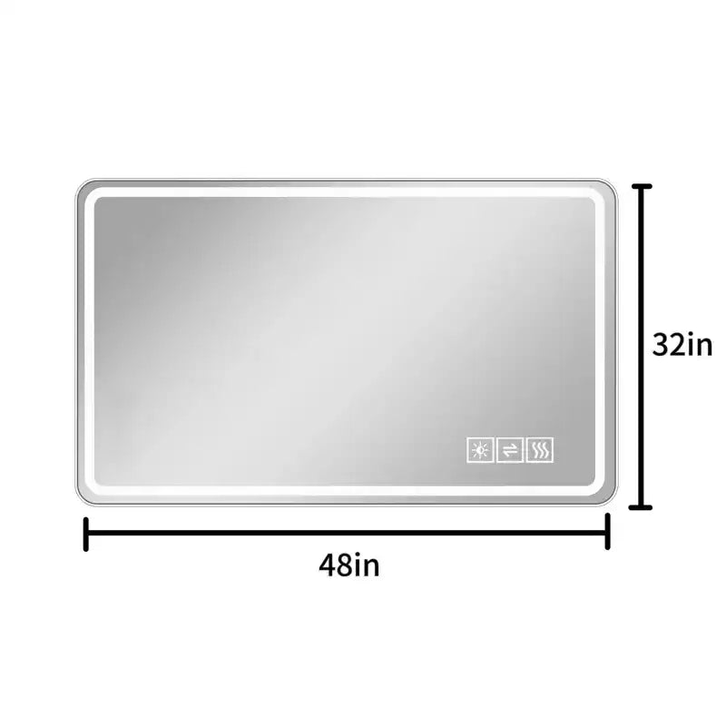 Miroir de salle de bain LED avec éclairage dimmable, mural