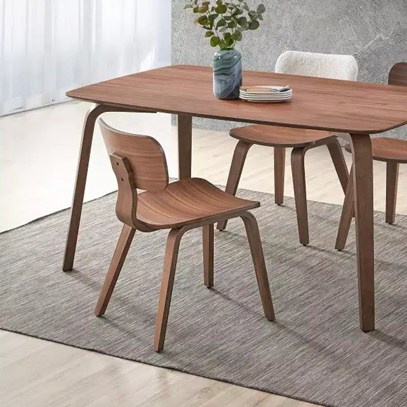 Lot de 2 chaises de salle à manger sans accoudoirs en noyer