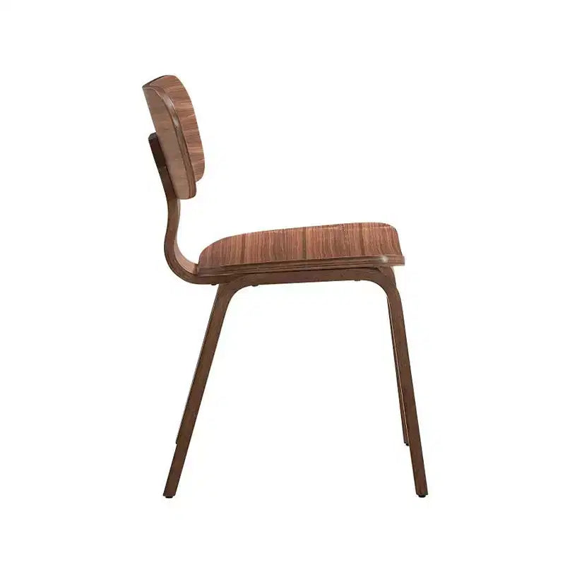 Lot de 2 chaises de salle à manger sans accoudoirs en noyer