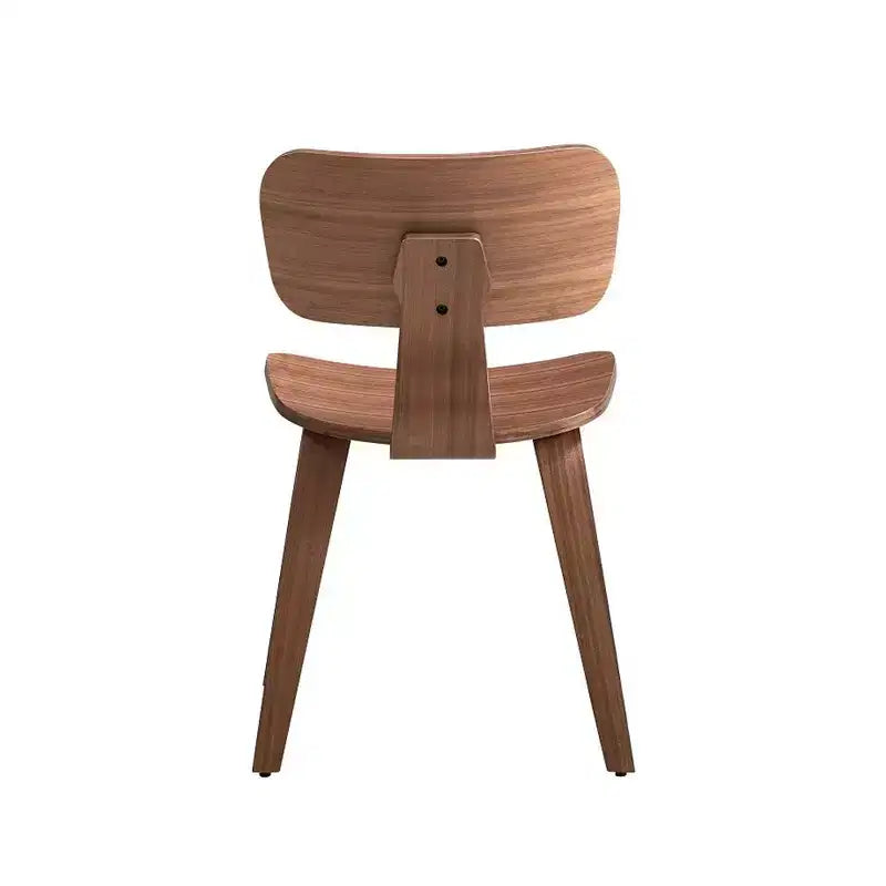 Lot de 2 chaises de salle à manger sans accoudoirs en noyer