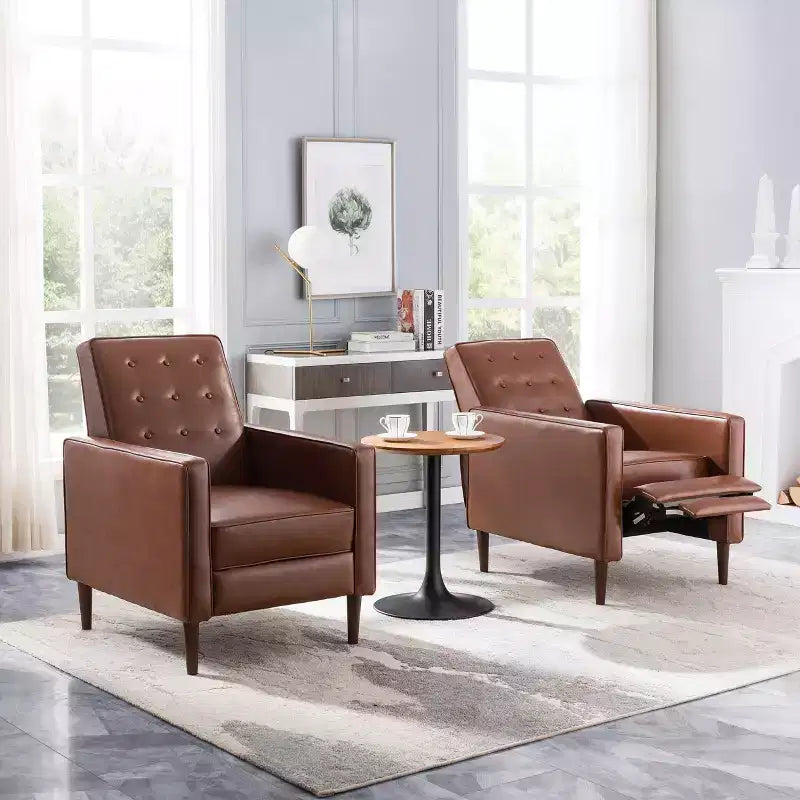 Lot de 2 fauteuils inclinables capitonnés du milieu du siècle