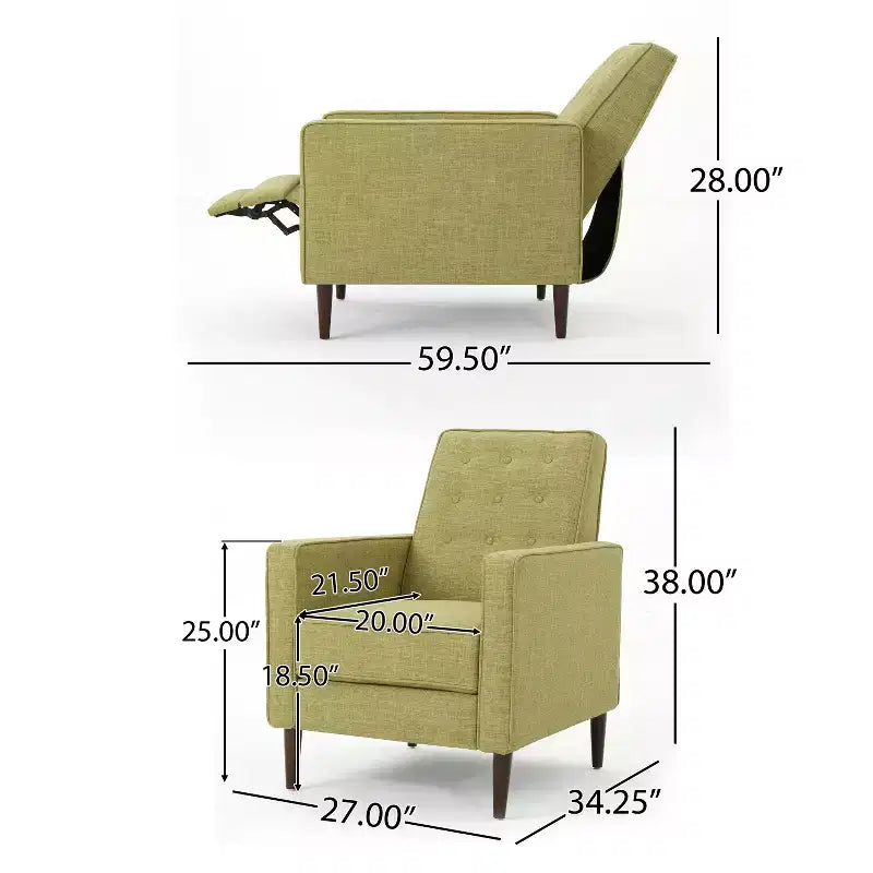 Lot de 2 fauteuils inclinables capitonnés du milieu du siècle
