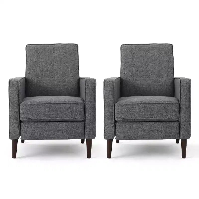 Lot de 2 fauteuils inclinables capitonnés du milieu du siècle