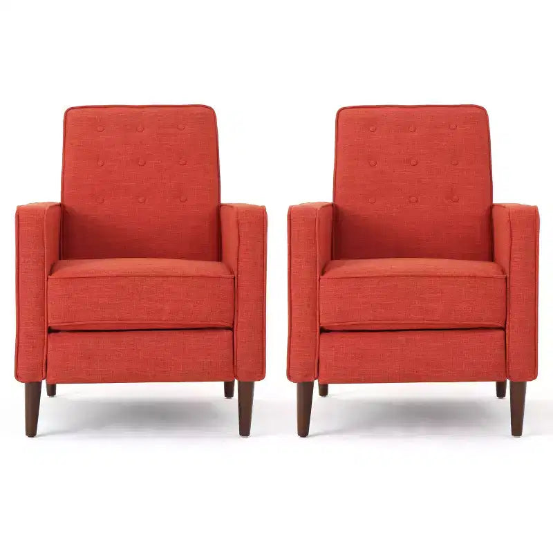 Lot de 2 fauteuils inclinables capitonnés du milieu du siècle