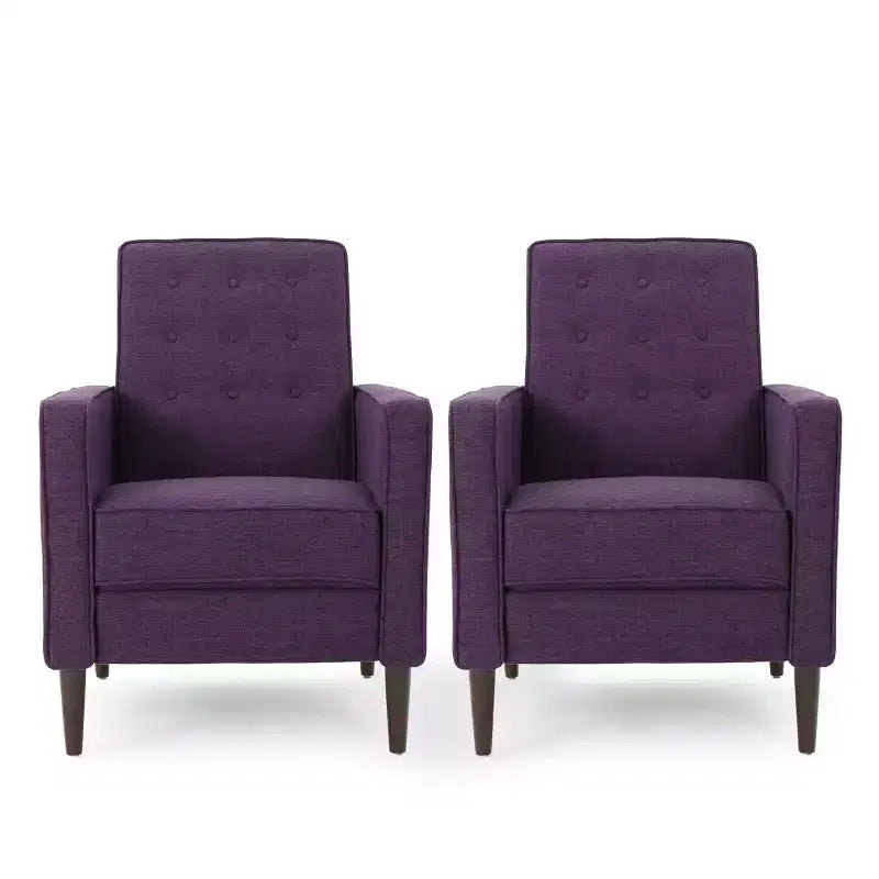 Lot de 2 fauteuils inclinables capitonnés du milieu du siècle