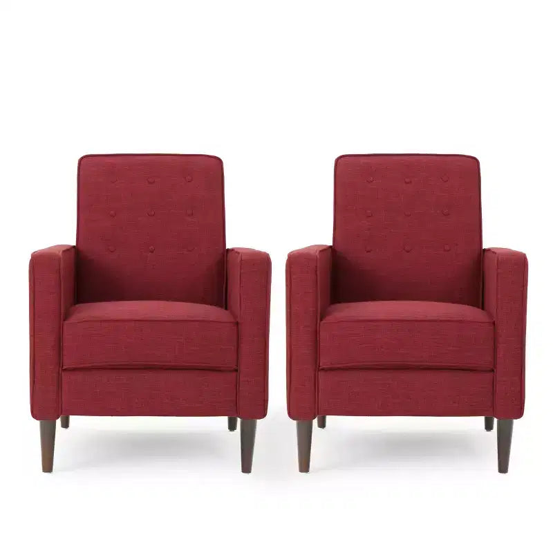 Lot de 2 fauteuils inclinables capitonnés du milieu du siècle