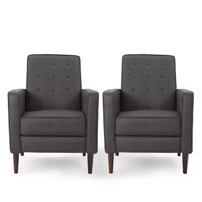 Lot de 2 fauteuils inclinables capitonnés du milieu du siècle