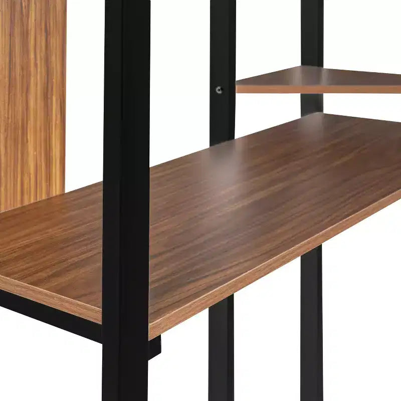 Lit mezzanine double en métal avec bureau, étagère et échelle intégrés