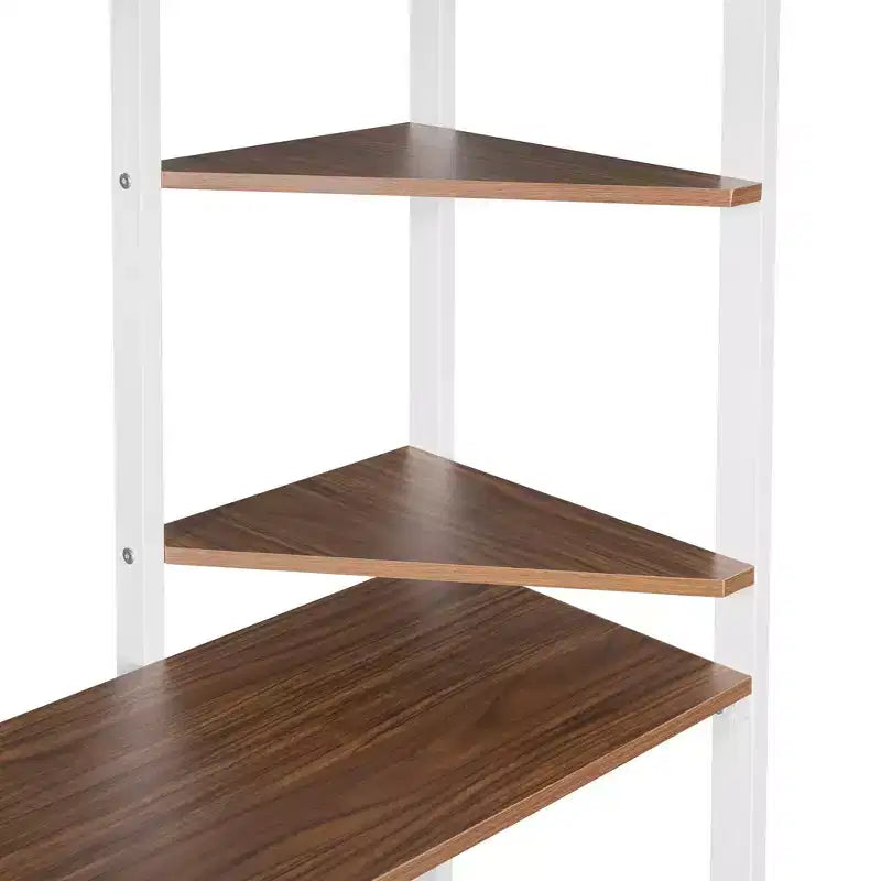 Lit mezzanine double en métal avec bureau, étagère et échelle intégrés