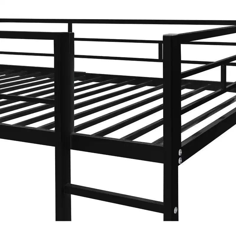 Lit mezzanine double en métal avec bureau, étagère et échelle intégrés