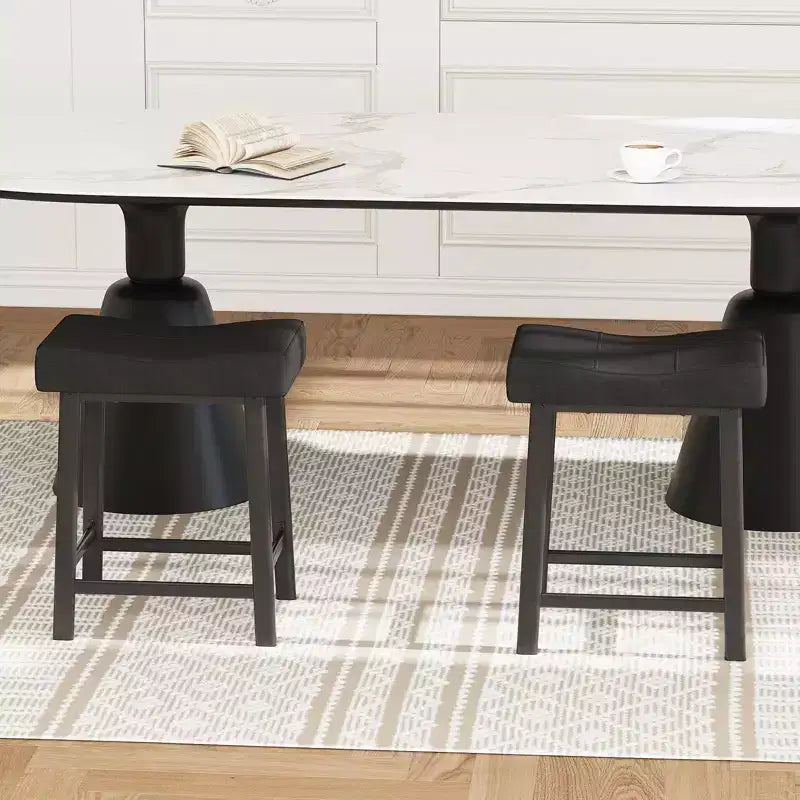 Tabourets de Bar Lot de 4, Tabourets de Bar Rembourrés Hauteur Comptoir 61 cm avec Assise Courbe