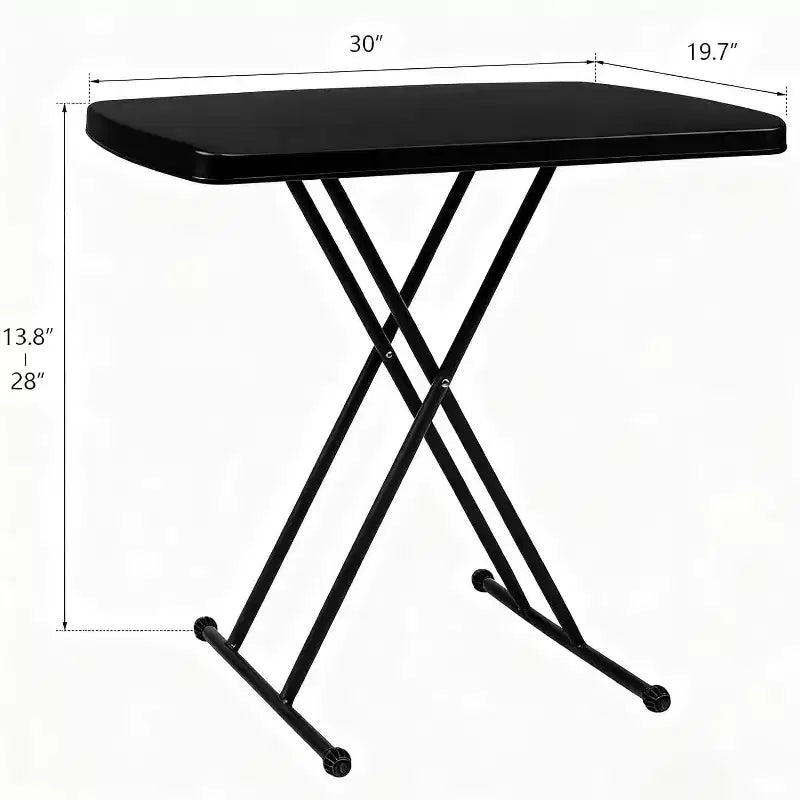 Petite Table Pliante à Hauteur Réglable - Noire