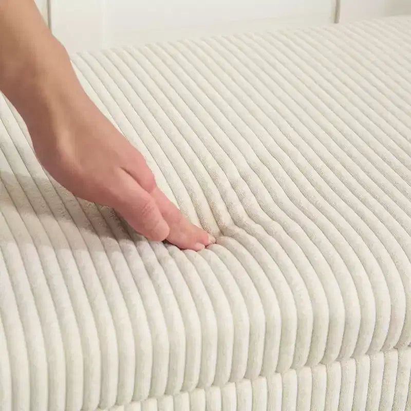 Banc ottoman de rangement de 47 pouces avec revêtement en velours côtelé