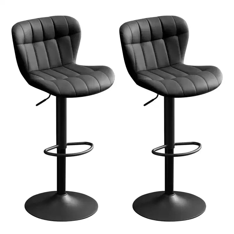 Tabourets de bar pivotants avec dossier, lot de 2, réglables en hauteur, en similicuir, pour îlot de cuisine
