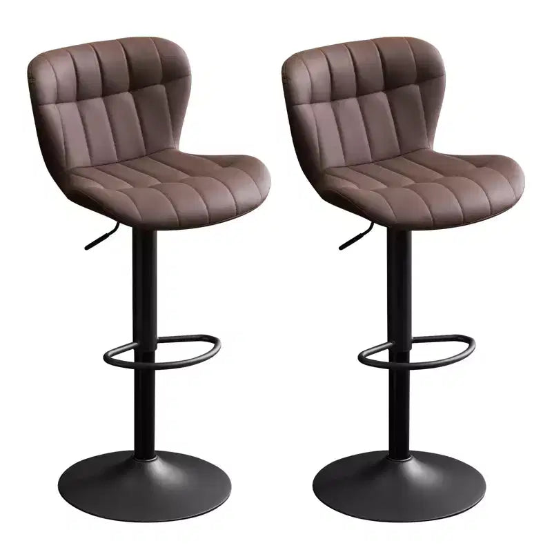 Tabourets de bar pivotants avec dossier, lot de 2, réglables en hauteur, en similicuir, pour îlot de cuisine