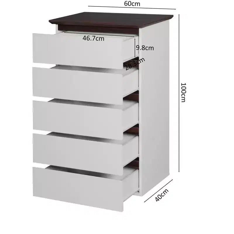 Commode de rangement moderne à 5 tiroirs