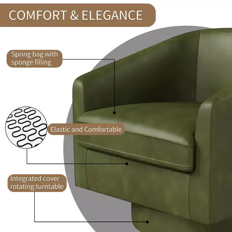 Fauteuil pivotant avec base rotative à 360 degrés – Disponible en lot de 1 ou 2