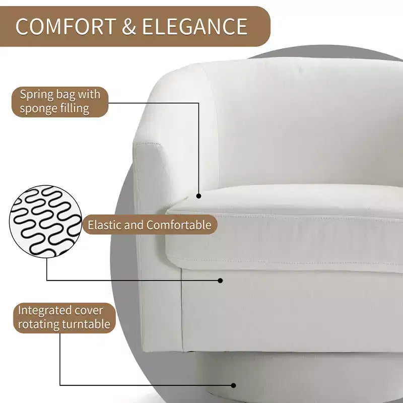 Fauteuil pivotant avec base rotative à 360 degrés – Disponible en lot de 1 ou 2