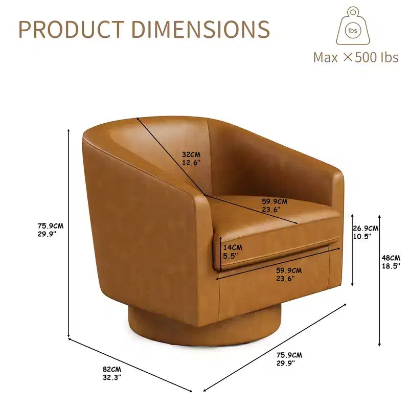Fauteuil pivotant avec base rotative à 360 degrés – Disponible en lot de 1 ou 2