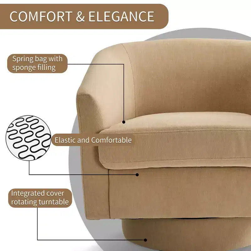 Fauteuil pivotant avec base rotative à 360 degrés – Disponible en lot de 1 ou 2