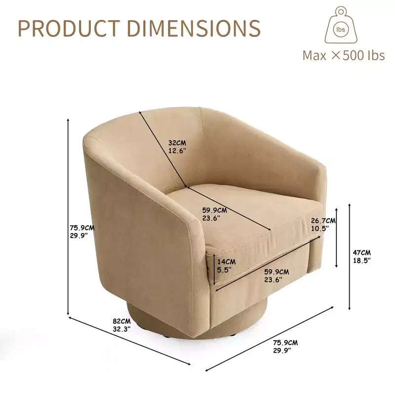 Fauteuil pivotant avec base rotative à 360 degrés – Disponible en lot de 1 ou 2