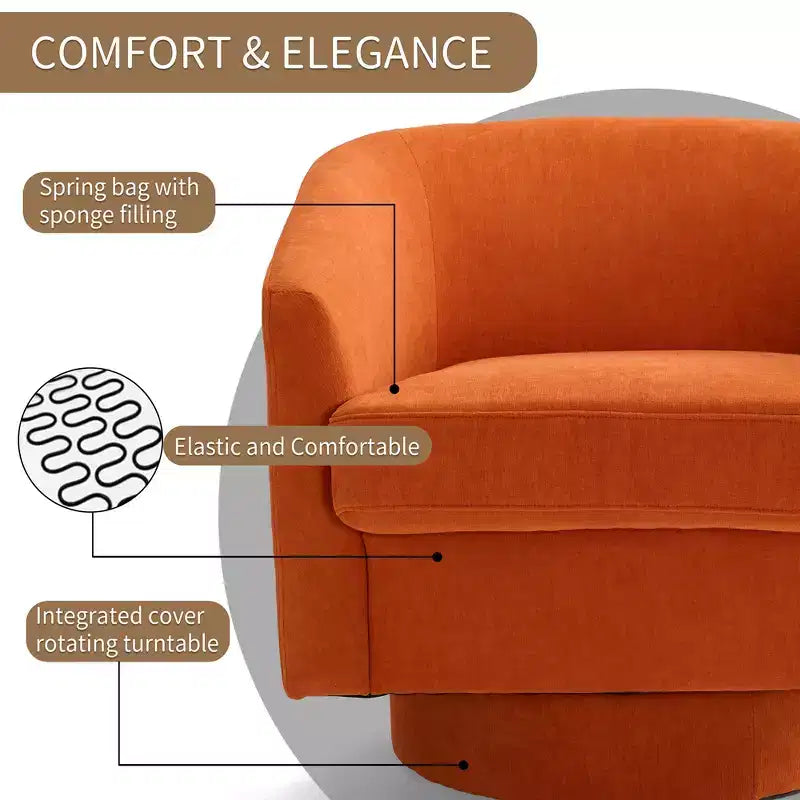Fauteuil pivotant avec base rotative à 360 degrés – Disponible en lot de 1 ou 2