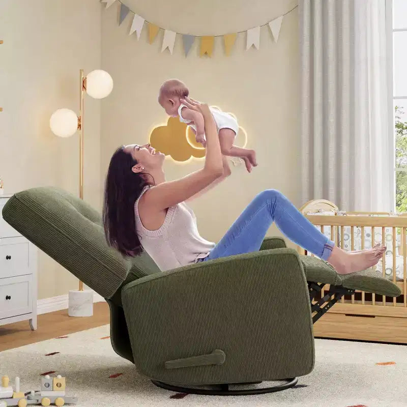 Fauteuil inclinable, pivotant à 360°, avec poches latérales