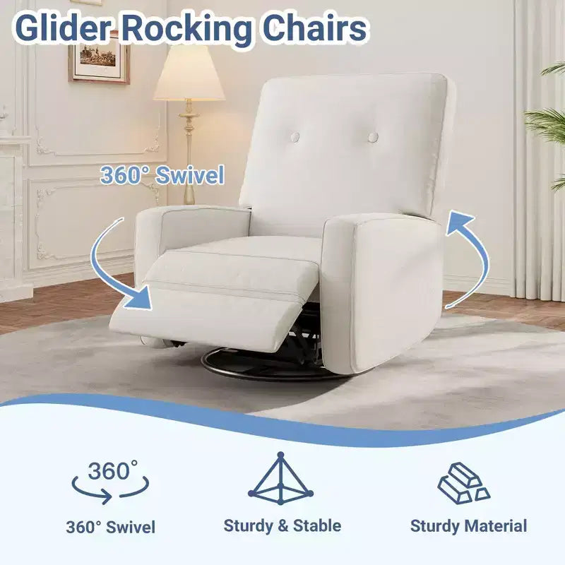Fauteuil inclinable, pivotant à 360°, avec poches latérales