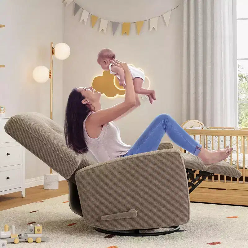 Fauteuil inclinable, pivotant à 360°, avec poches latérales