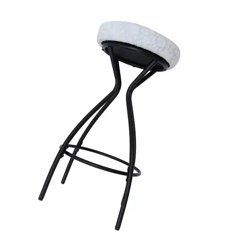 Lot de 2 tabourets de bar sans dossier, hauteur comptoir avec siège rond rembourré en velours, style bohème pour îlot de cuisine.