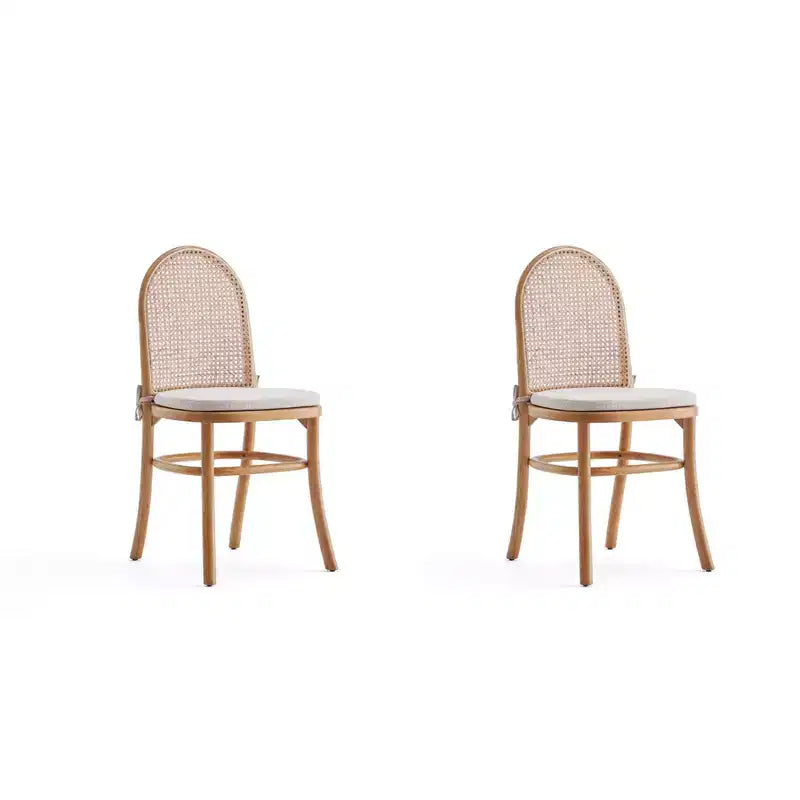 Lot de 2 chaises de salle à manger avec coussins gris