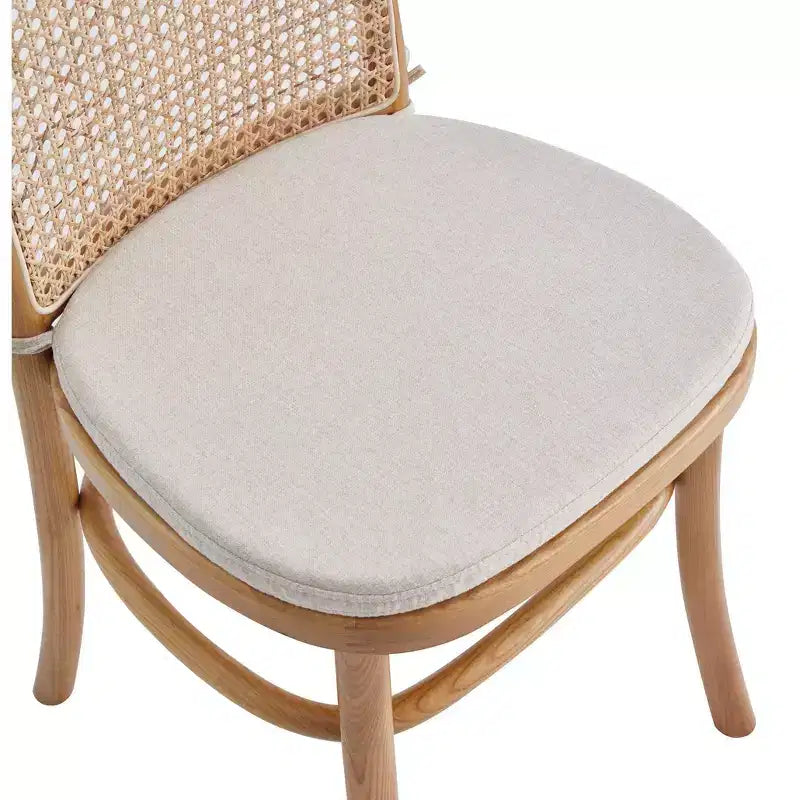 Lot de 2 chaises de salle à manger avec coussins gris