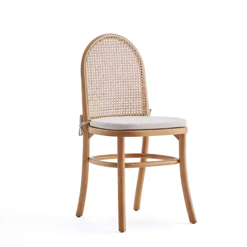 Lot de 2 chaises de salle à manger avec coussins gris