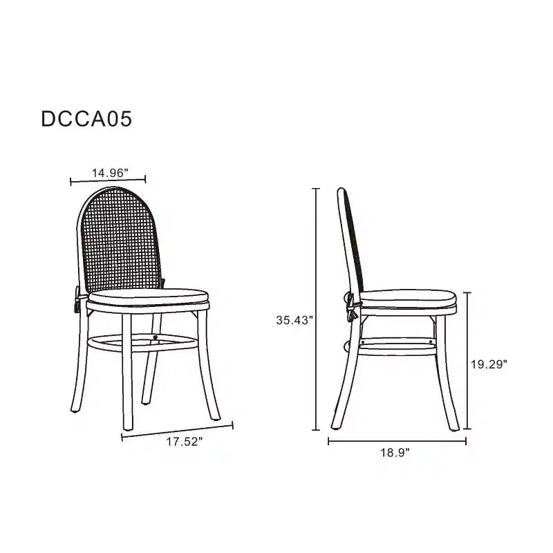Lot de 2 chaises de salle à manger avec coussins gris