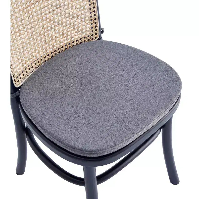 Lot de 2 chaises de salle à manger avec coussins gris