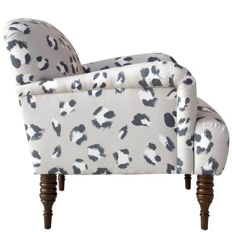 Fauteuil d'appoint rembourré avec accoudoirs - Tissu à motifs