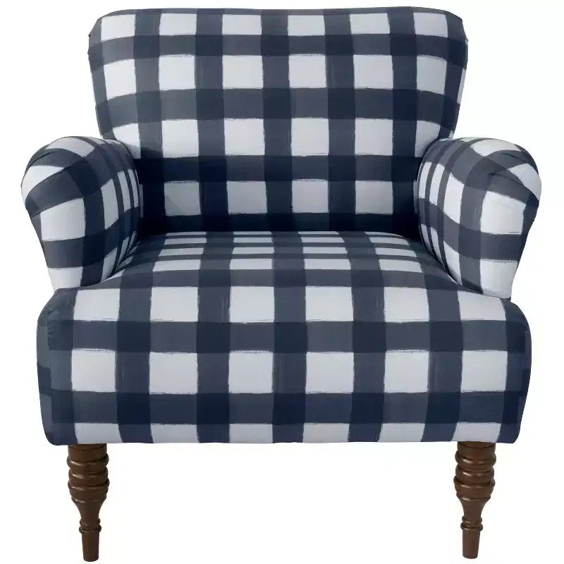 Fauteuil d'appoint rembourré avec accoudoirs - Tissu à motifs