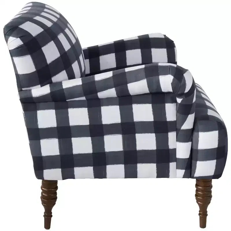 Fauteuil d'appoint rembourré avec accoudoirs - Tissu à motifs